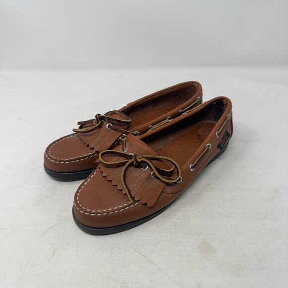 Vintage G.H. Bass & Co Fringe Moccasin Boat Shoes Brown Leather Size 7 - Picture 15 of 15